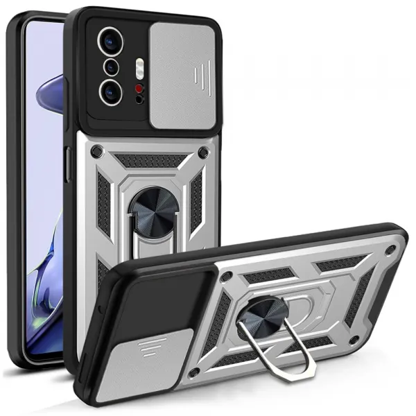 RING CAMERA Kryt s držiakom pre Xiaomi 11T / 11T Pro strieborný