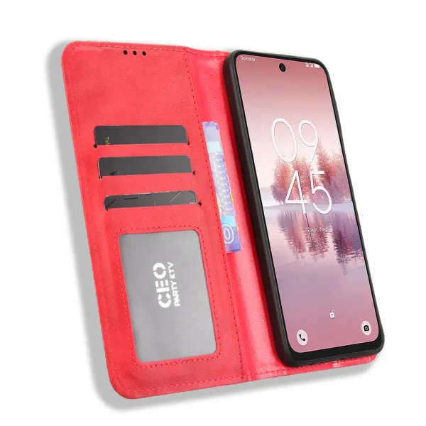 BUSINESS Peňaženkové puzdro pre TCL 60 SE NxtPaper 5G červené