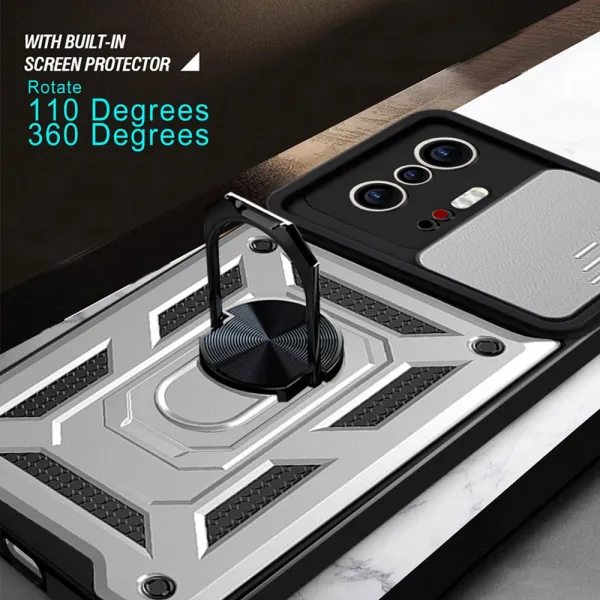 RING CAMERA Kryt s držiakom pre Xiaomi 11T / 11T Pro strieborný