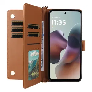 PRESTIGE Peňaženkové puzdro pre Motorola Moto G56 5G hnedé