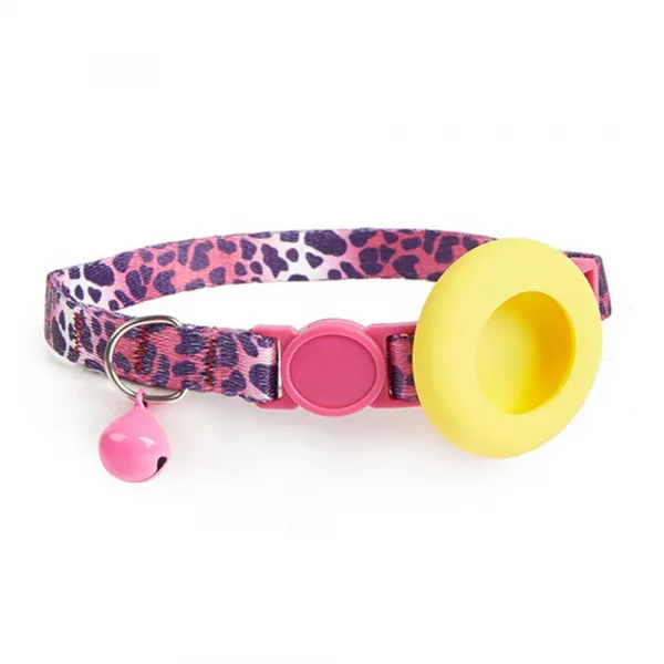 PROTEMIO JINGLY PAW Obojok s rolničkou a puzdrom pre Apple AirTag LEOPARD PRINT