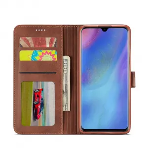 IMEEKE Peňaženkový obal Huawei P30 Lite tmavohnedý