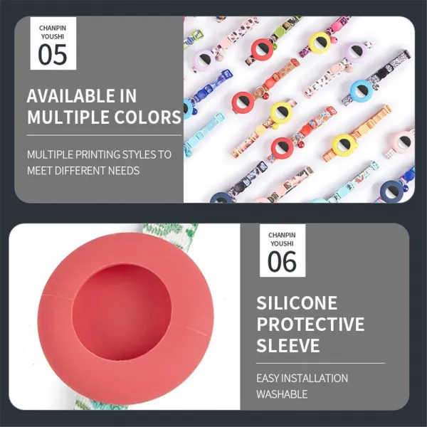 PROTEMIO JINGLY PAW Obojok s rolničkou a puzdrom pre Apple AirTag LEAF