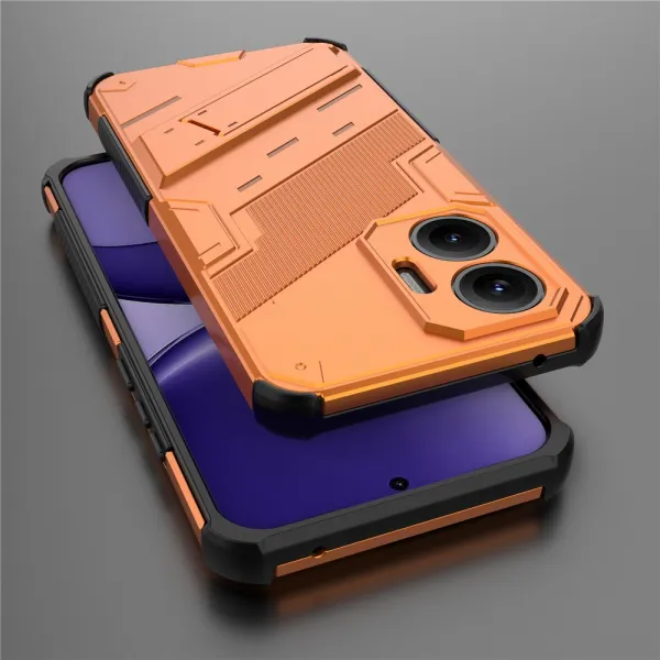 BIB Ochranný obal so stojanom pre Xiaomi Poco F7 oranžový