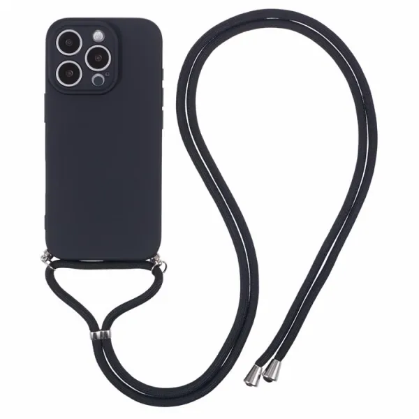 PROTEMIO ROPE Kryt so šnúrkou Apple iPhone 16 Pro čierny