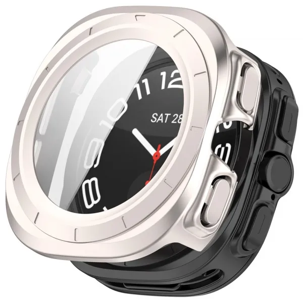 PC FULL COVER Plastový kryt so sklom pre Samsung Galaxy Watch Ultra / Watch Ultra 2025 STARLIGHT