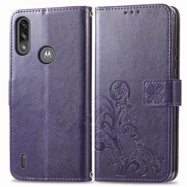 ART Peňaženkový kryt Motorola E7 Power / E7i Power FLOWERS fialový