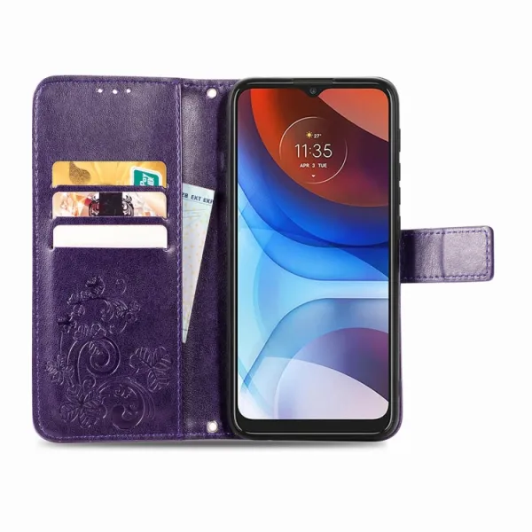 ART Peňaženkový kryt Motorola E7 Power / E7i Power FLOWERS fialový