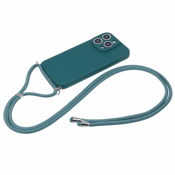 PROTEMIO ROPE Kryt so šnúrkou Apple iPhone 16 Pro tmavozelený