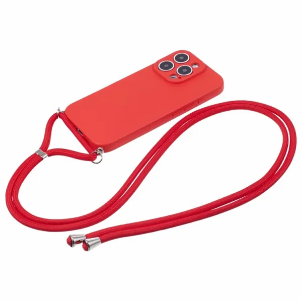 PROTEMIO ROPE Kryt so šnúrkou Apple iPhone 16 Pro červený