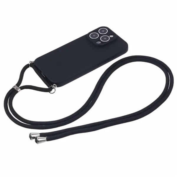 PROTEMIO ROPE Kryt so šnúrkou Apple iPhone 16 Pro čierny
