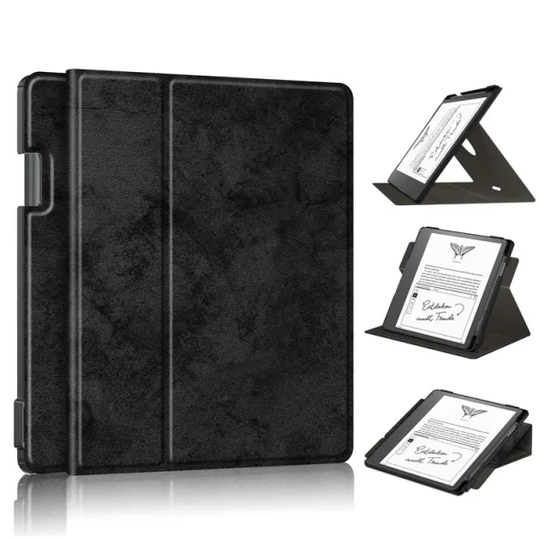 LEATHER Zaklápacie puzdro pre Amazon Kindle Scribe 2024 / Kindle Scribe 2022 čierne