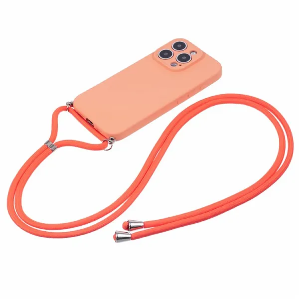 PROTEMIO ROPE Kryt so šnúrkou Apple iPhone 16 Pro oranžový