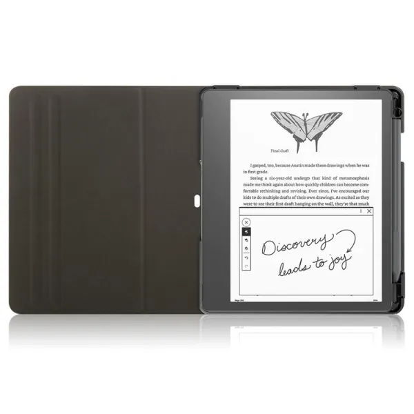 LEATHER Zaklápacie puzdro pre Amazon Kindle Scribe 2024 / Kindle Scribe 2022 čierne
