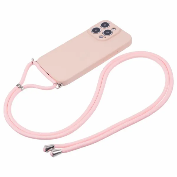 PROTEMIO ROPE Kryt so šnúrkou Apple iPhone 16 Pro svetloružový