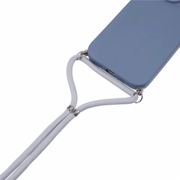 PROTEMIO ROPE Kryt so šnúrkou Apple iPhone 16 Pro modro-šedý