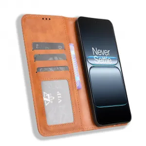 BUSINESS Peňaženkové puzdro pre OnePlus Nord 5 5G hnedé