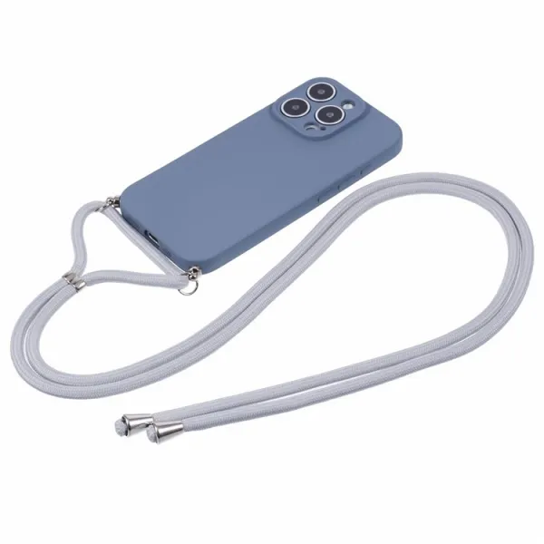 PROTEMIO ROPE Kryt so šnúrkou Apple iPhone 16 Pro modro-šedý