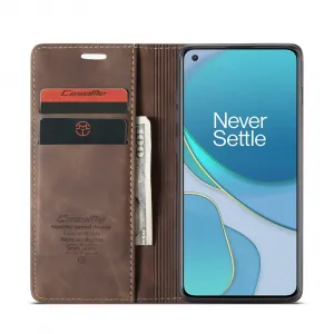 CASEME Flipové puzdro pre OnePlus 8T tmavohnedé