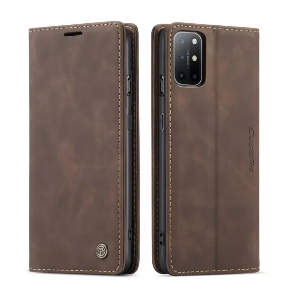 CASEME Flipové puzdro pre OnePlus 8T tmavohnedé