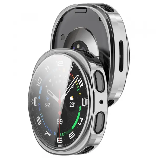 TPU FULL COVER Kryt pre Samsung Galaxy Watch8 44mm strieborný