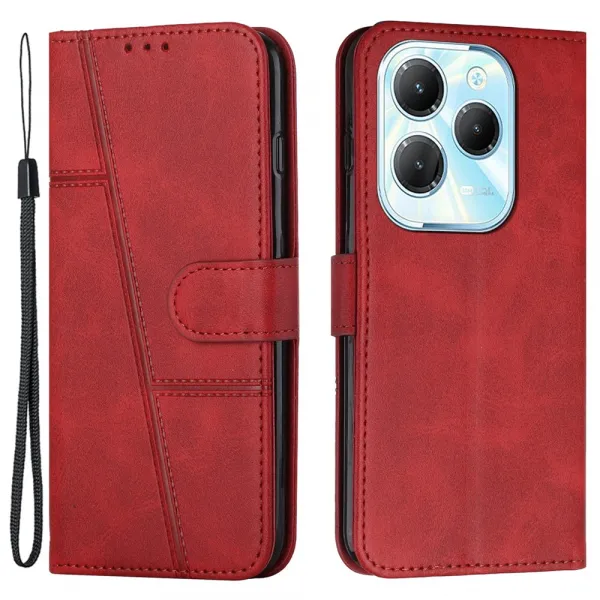 STITCHED Peňaženkový kryt pre Infinix Hot 40 / Hot 40 Pro červený