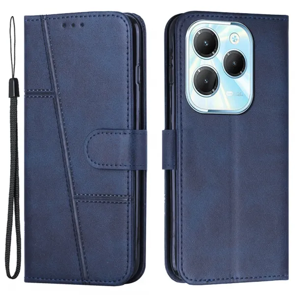 STITCHED Peňaženkový kryt pre Infinix Hot 40 / Hot 40 Pro modrý