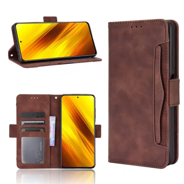 SLOT Peňaženkový obal pre Xiaomi Poco X3 NFC / X3 Pro hnedý