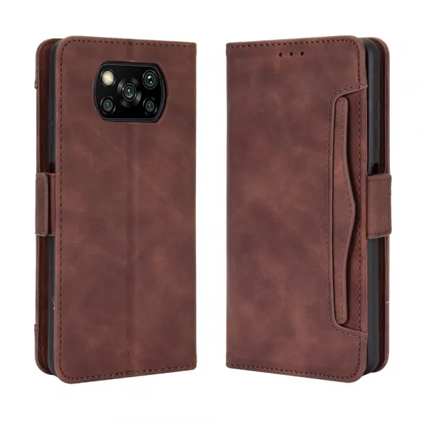 SLOT Peňaženkový obal pre Xiaomi Poco X3 NFC / X3 Pro hnedý