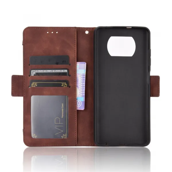 SLOT Peňaženkový obal pre Xiaomi Poco X3 NFC / X3 Pro hnedý