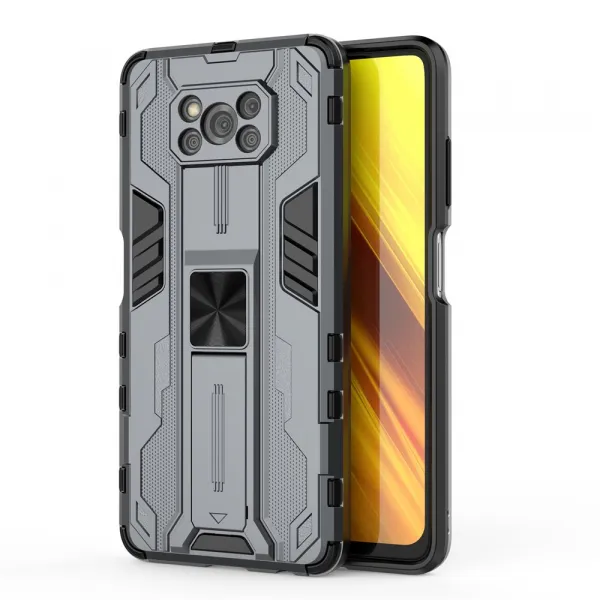 SUPERSONIC Ochranný obal so stojanom pre Xiaomi Poco X3 NFC / X3 Pro šedý