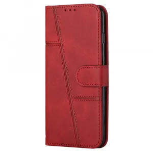 STITCHED Peňaženkový kryt pre Infinix Hot 40 / Hot 40 Pro červený