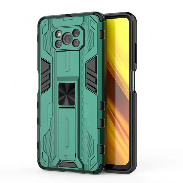 SUPERSONIC Ochranný obal so stojanom pre Xiaomi Poco X3 NFC / X3 Pro zelený
