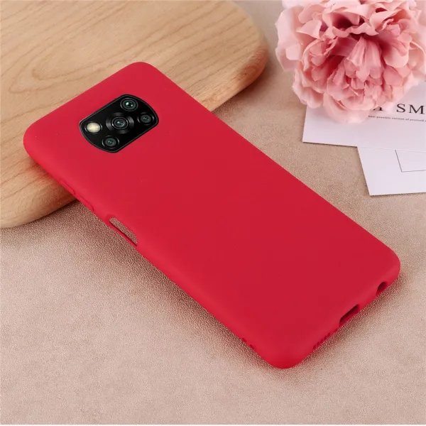 RUBBER Ochranný obal pre Xiaomi Poco X3 NFC / X3 Pro červený
