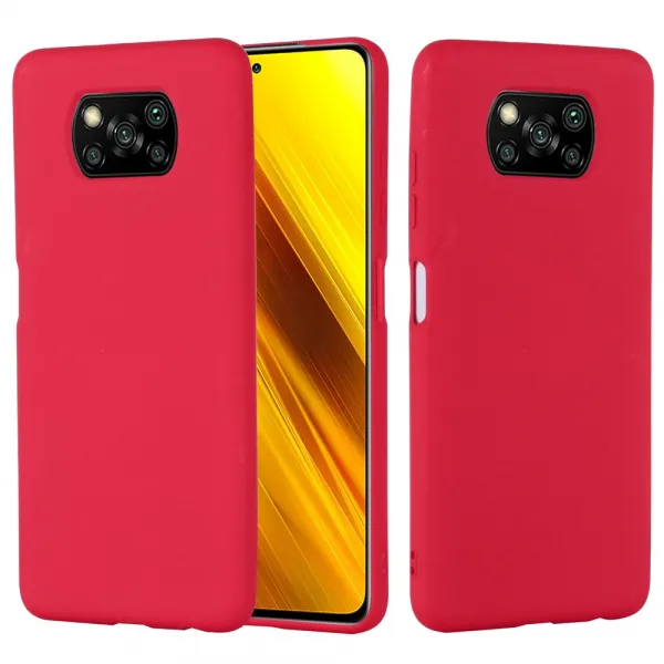 RUBBER Ochranný obal pre Xiaomi Poco X3 NFC / X3 Pro červený