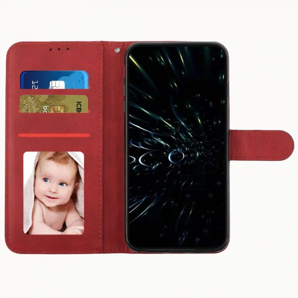 STITCHED Peňaženkový kryt pre Infinix Hot 40 / Hot 40 Pro červený