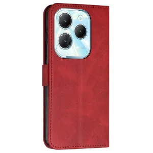 STITCHED Peňaženkový kryt pre Infinix Hot 40 / Hot 40 Pro červený
