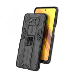 SUPERSONIC Ochranný obal so stojanom pre Xiaomi Poco X3 NFC / X3 Pro strieborný