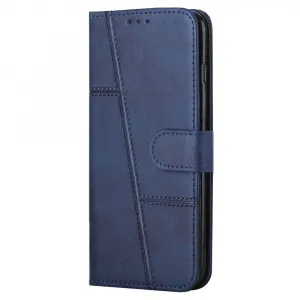 STITCHED Peňaženkový kryt pre Infinix Hot 40 / Hot 40 Pro modrý