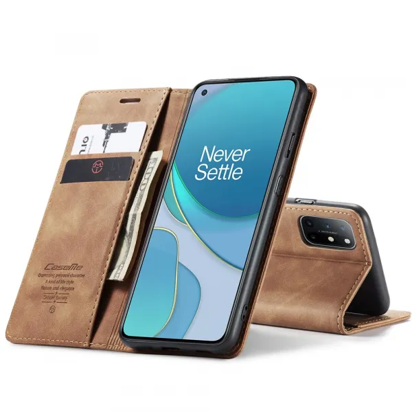CASEME Flipové puzdro pre OnePlus 8T svetlohnedé