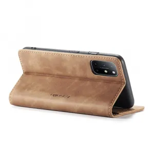 CASEME Flipové puzdro pre OnePlus 8T svetlohnedé