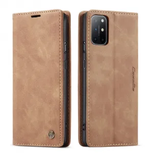 CASEME Flipové puzdro pre OnePlus 8T svetlohnedé