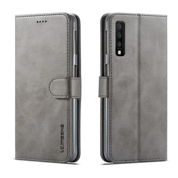 IMEEKE Peňaženkový obal pre Samsung Galaxy A7 2018 (A750) šedý