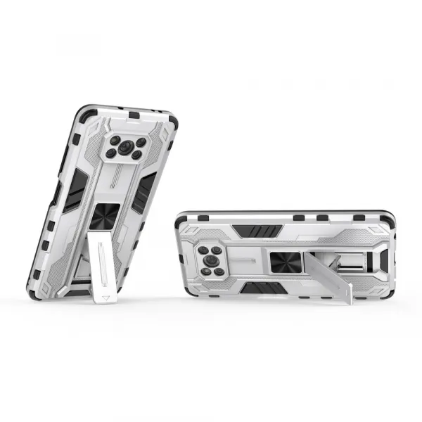 SUPERSONIC Ochranný obal so stojanom pre Xiaomi Poco X3 NFC / X3 Pro strieborný