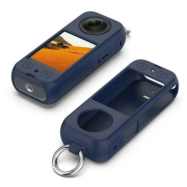 PROTEMIO Silikónový obal pre akčnú kameru Insta360 X4 tmavomodrý