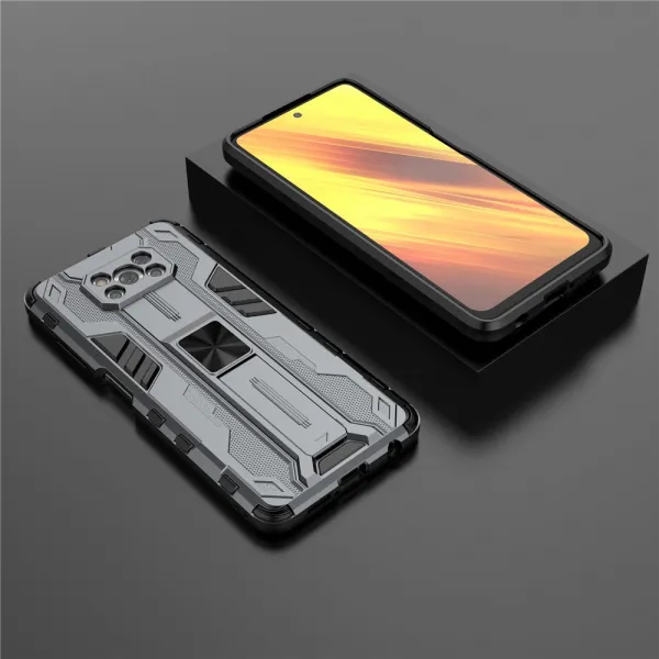 SUPERSONIC Ochranný obal so stojanom pre Xiaomi Poco X3 NFC / X3 Pro šedý