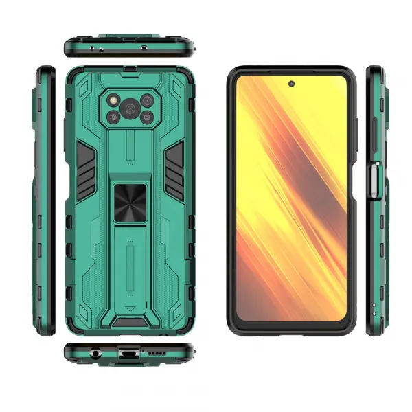SUPERSONIC Ochranný obal so stojanom pre Xiaomi Poco X3 NFC / X3 Pro zelený
