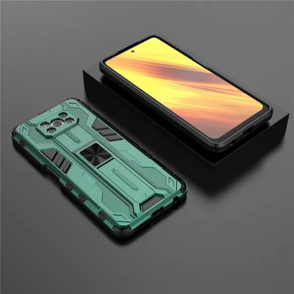 SUPERSONIC Ochranný obal so stojanom pre Xiaomi Poco X3 NFC / X3 Pro zelený