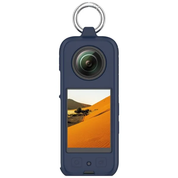 PROTEMIO Silikónový obal pre akčnú kameru Insta360 X4 tmavomodrý