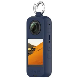 PROTEMIO Silikónový obal pre akčnú kameru Insta360 X4 tmavomodrý